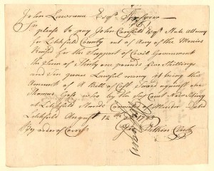Court Costs signed by George Pitkin